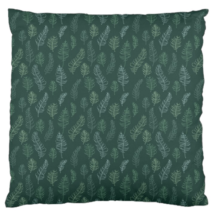 Whimsical Feather Pattern, Forest Green Standard Flano Cushion Case (Two Sides)