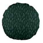 Whimsical Feather Pattern, Forest Green Large 18  Premium Flano Round Cushion  Front