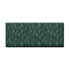 Whimsical Feather Pattern, Forest Green Hand Towel by Zandiepants