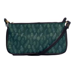 Whimsical Feather Pattern, Forest Green Shoulder Clutch Bag by Zandiepants