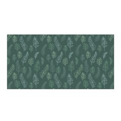 Whimsical Feather Pattern, Forest Green Satin Wrap