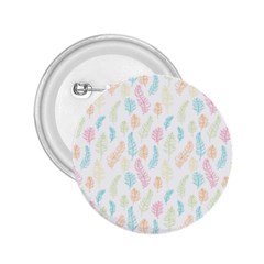 Whimsical Feather Pattern,Fresh Colors, 2.25  Button