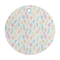 Whimsical Feather Pattern,Fresh Colors, Ornament (Round)