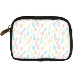 Whimsical Feather Pattern,Fresh Colors, Digital Camera Leather Case