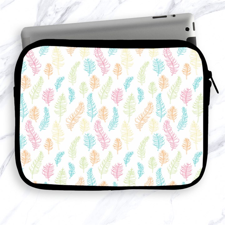 Whimsical Feather Pattern,Fresh Colors, Apple iPad 2/3/4 Zipper Case