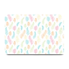 Whimsical Feather Pattern,Fresh Colors, Plate Mat