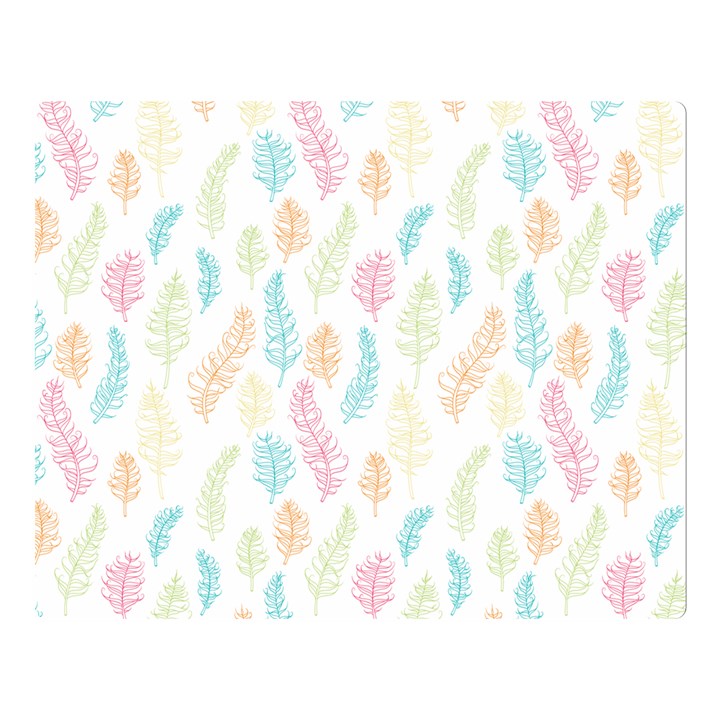 Whimsical Feather Pattern,Fresh Colors, Double Sided Flano Blanket (Large)