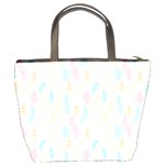 Whimsical Feather Pattern,Fresh Colors, Bucket Bag Back