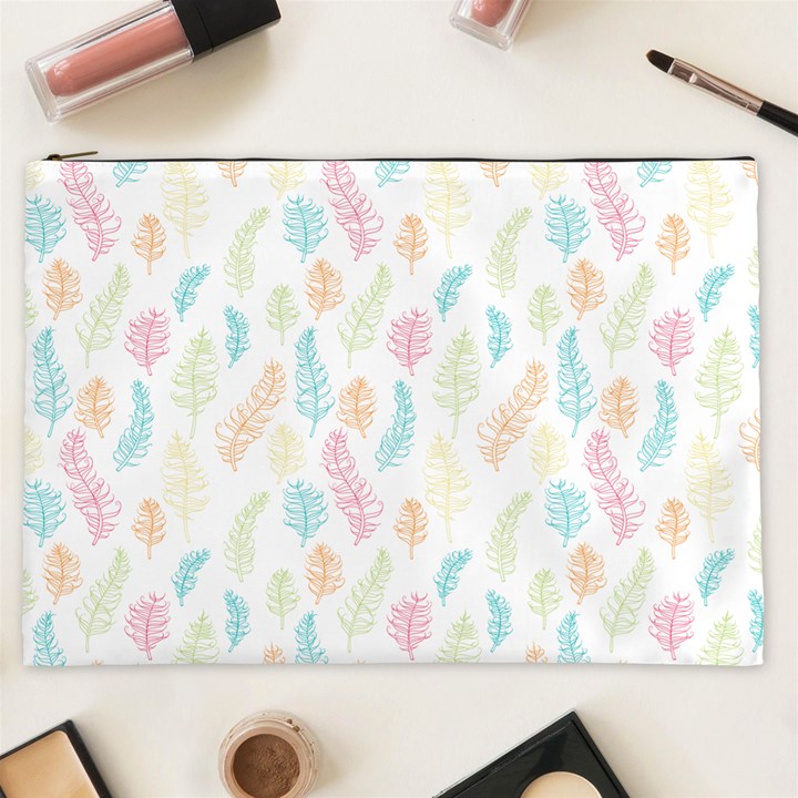 Whimsical Feather Pattern,Fresh Colors, Cosmetic Bag (XXL)