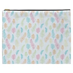 Whimsical Feather Pattern,Fresh Colors, Cosmetic Bag (XXXL)