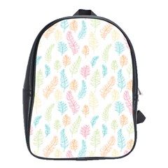 Whimsical Feather Pattern,Fresh Colors, School Bag (XL)