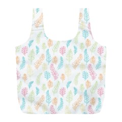 Whimsical Feather Pattern,fresh Colors, Full Print Recycle Bag (l) by Zandiepants