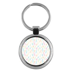 Whimsical Feather Pattern,Fresh Colors, Key Chain (Round)