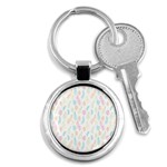 Whimsical Feather Pattern,Fresh Colors, Key Chain (Round) Front