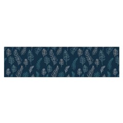 Whimsical Feather Pattern, Midnight Blue, Satin Scarf (oblong)