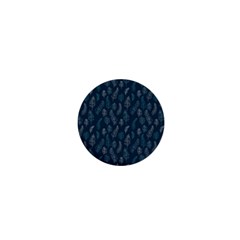 Whimsical Feather Pattern, Midnight Blue, 1  Mini Magnet by Zandiepants