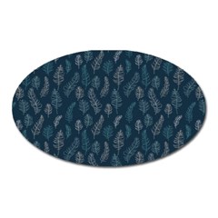 Whimsical Feather Pattern, Midnight Blue, Magnet (oval) by Zandiepants