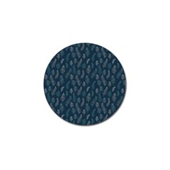 Whimsical Feather Pattern, Midnight Blue, Golf Ball Marker (4 Pack) by Zandiepants