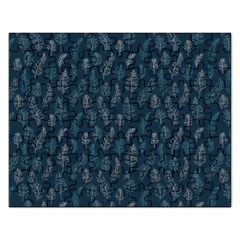 Whimsical Feather Pattern, Midnight Blue, Jigsaw Puzzle (rectangular) by Zandiepants