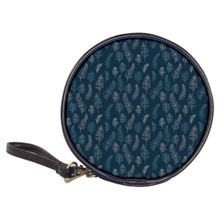 Whimsical Feather Pattern, Midnight Blue, Classic 20-CD Wallet