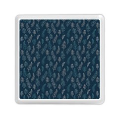 Whimsical Feather Pattern, Midnight Blue, Memory Card Reader (square) by Zandiepants