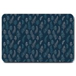 Whimsical Feather Pattern, Midnight Blue, Large Doormat 30 x20  Door Mat