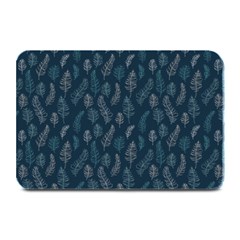 Whimsical Feather Pattern, Midnight Blue, Plate Mat by Zandiepants