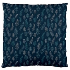 Whimsical Feather Pattern, Midnight Blue, Large Cushion Case (two Sides) by Zandiepants