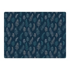 Whimsical Feather Pattern, Midnight Blue, Double Sided Flano Blanket (mini) by Zandiepants