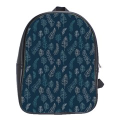 Whimsical Feather Pattern, Midnight Blue, School Bag (xl) by Zandiepants