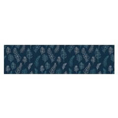 Whimsical Feather Pattern, Midnight Blue, Satin Scarf (oblong)