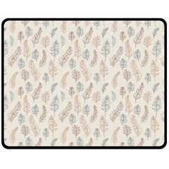 Whimsical Feather Pattern, Nature Brown, Fleece Blanket (medium)