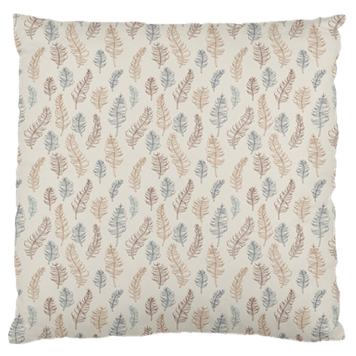 Whimsical Feather Pattern, Nature brown, Standard Flano Cushion Case (One Side)