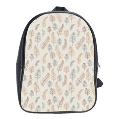 Whimsical Feather Pattern, Nature Brown, School Bag (xl) by Zandiepants