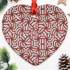 Interlace Tribal Print Ornament (heart)  by dflcprints