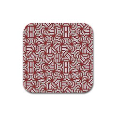 Interlace Tribal Print Rubber Square Coaster (4 Pack)  by dflcprints