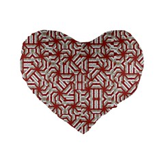 Interlace Tribal Print Standard 16  Premium Heart Shape Cushions by dflcprints