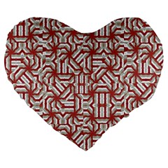 Interlace Tribal Print Large 19  Premium Heart Shape Cushions by dflcprints