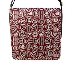 Interlace Tribal Print Flap Messenger Bag (l)  by dflcprints