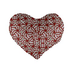 Interlace Tribal Print Standard 16  Premium Flano Heart Shape Cushions