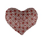 Interlace Tribal Print Standard 16  Premium Flano Heart Shape Cushions Front