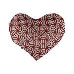 Interlace Tribal Print Standard 16  Premium Flano Heart Shape Cushions Back