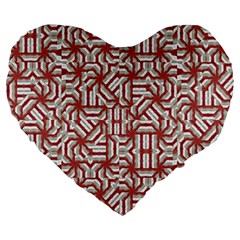 Interlace Tribal Print Large 19  Premium Flano Heart Shape Cushions