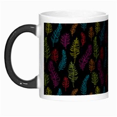 Whimsical Feather Pattern, Bright Pink Red Blue Green Yellow, Morph Mug by Zandiepants