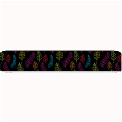 Whimsical Feather Pattern, Bright Pink Red Blue Green Yellow, Small Bar Mat