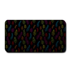 Whimsical Feather Pattern, Bright Pink Red Blue Green Yellow, Medium Bar Mat by Zandiepants