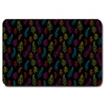 Whimsical Feather Pattern, bright pink red blue green yellow, Large Doormat 30 x20  Door Mat