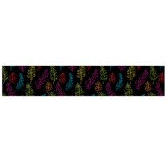 Whimsical Feather Pattern, Bright Pink Red Blue Green Yellow, Flano Scarf (large)