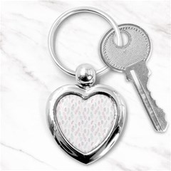 Whimsical Feather Pattern, Soft Colors, Key Chain (heart) by Zandiepants