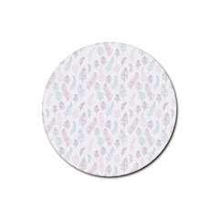 Whimsical Feather Pattern, Soft Colors, Rubber Coaster (round) by Zandiepants